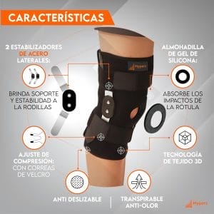Rodillera con soportes laterales Hyperz para soporte deportivo