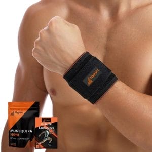 Muñequera deportiva ajustable Hyperz con correa de compresión