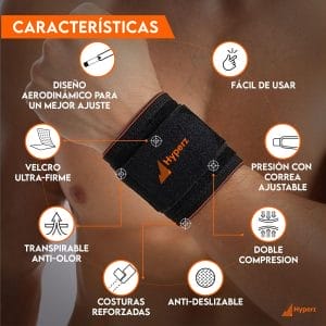Muñequera deportiva ajustable Hyperz para soporte de muñeca