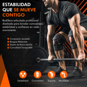 Rodillera Hyperz con soportes laterales de aluminio